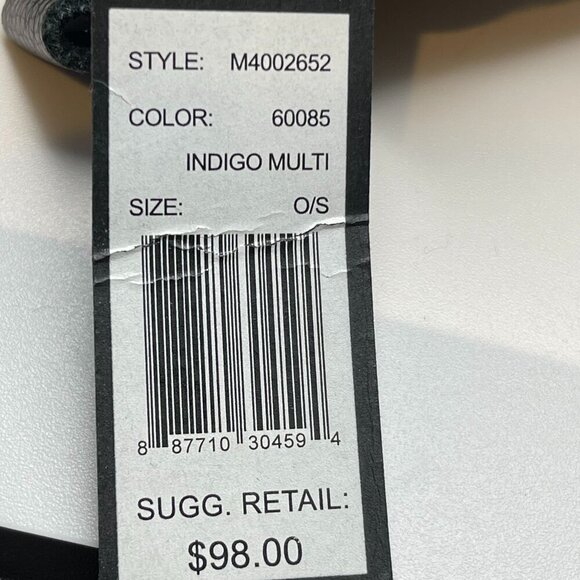 Marc Jacobs Blue Indigo Multi Men's Hat w/ Adjustable Leather Strap - NWT - Picture 5 of 5